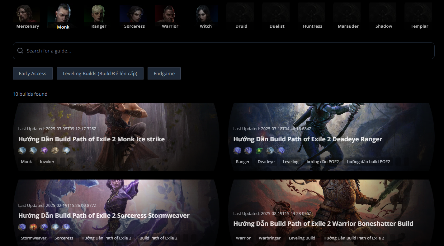 Hướng Dẫn Path of Exile 2 Build | Leveling và Endgame build POE2